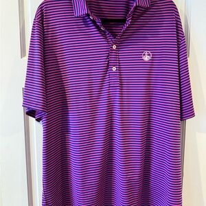 RLX Ralph Lauren Purple and Black Striped Polo Shirt